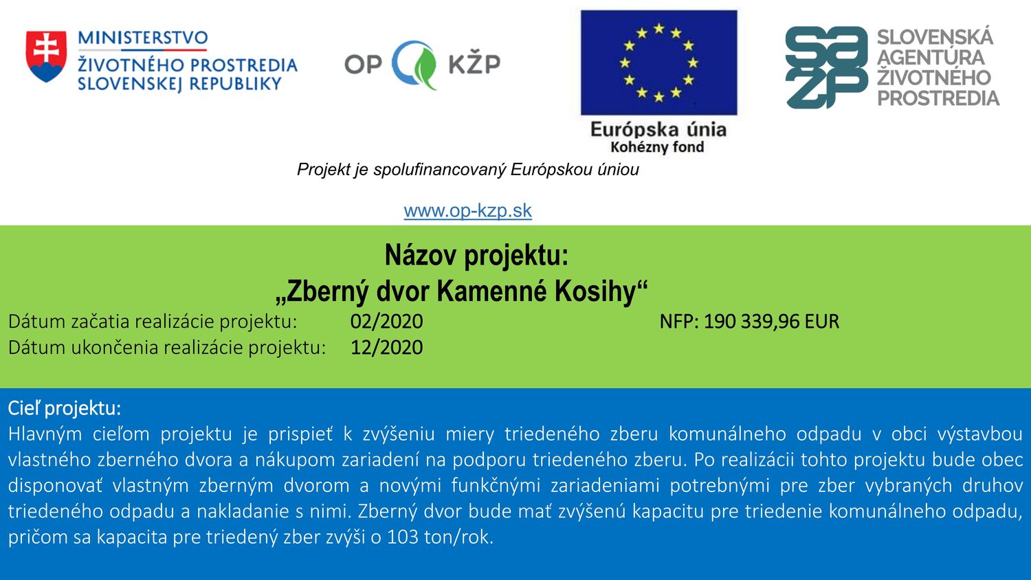 Zberný dvor Kamenné Kosihy